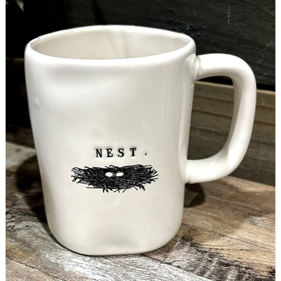 Rae Dunn NEST Mug Artisan Collection Large Ceramic Coffee Cup Farmhouse Kitchen - Picture 1 of 7